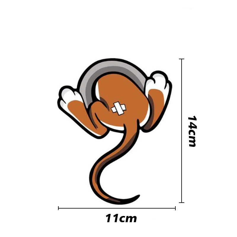 Автомобильные щетки kawoo, стильные 3D наклейки в виде хвоста мыши, светоотражающие крышки масляного бака, декоративные автомобильные наклейки, автомобильные аксессуары 11*14 см - Название цвета: as photo