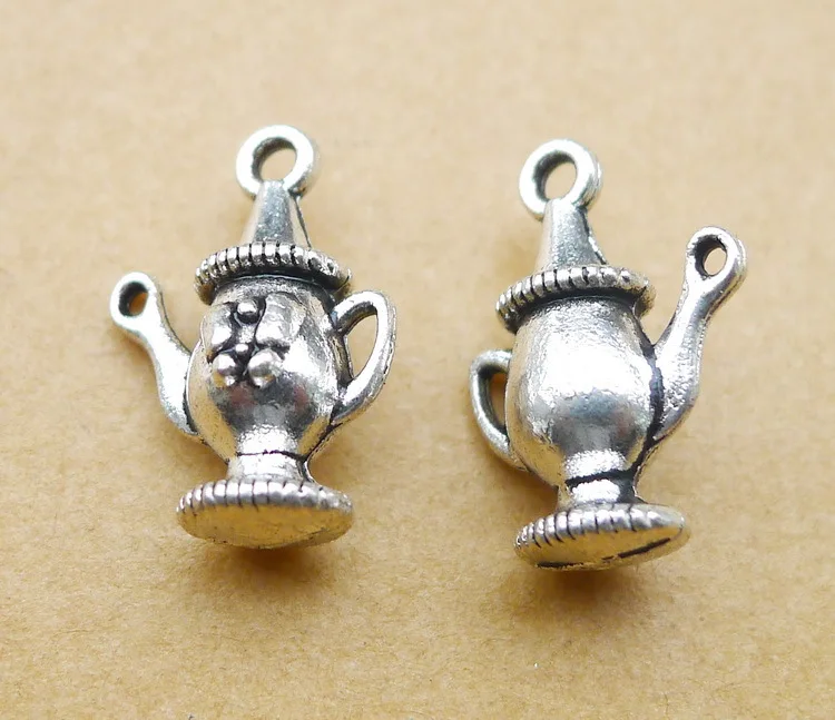 

Newest 10Pieces 18*12mm Mixed Alloy Antique Silver Color Teapot Wicca Charms Earrings Pendant Accessory For DIY Jewelry Making