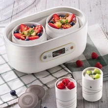 Керамическая Йогуртница замороженный йогурт машина Natto/рисовое вино чайник 3D нагрев с 2 вкладышами и 6 керамических чашек