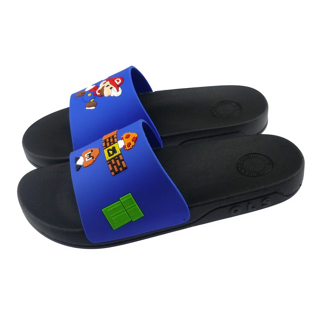 

2018 Men's Home Bathroom PVC Anti-slip Slipper Men Toe Covering Drag Super Mario Couples Sandals