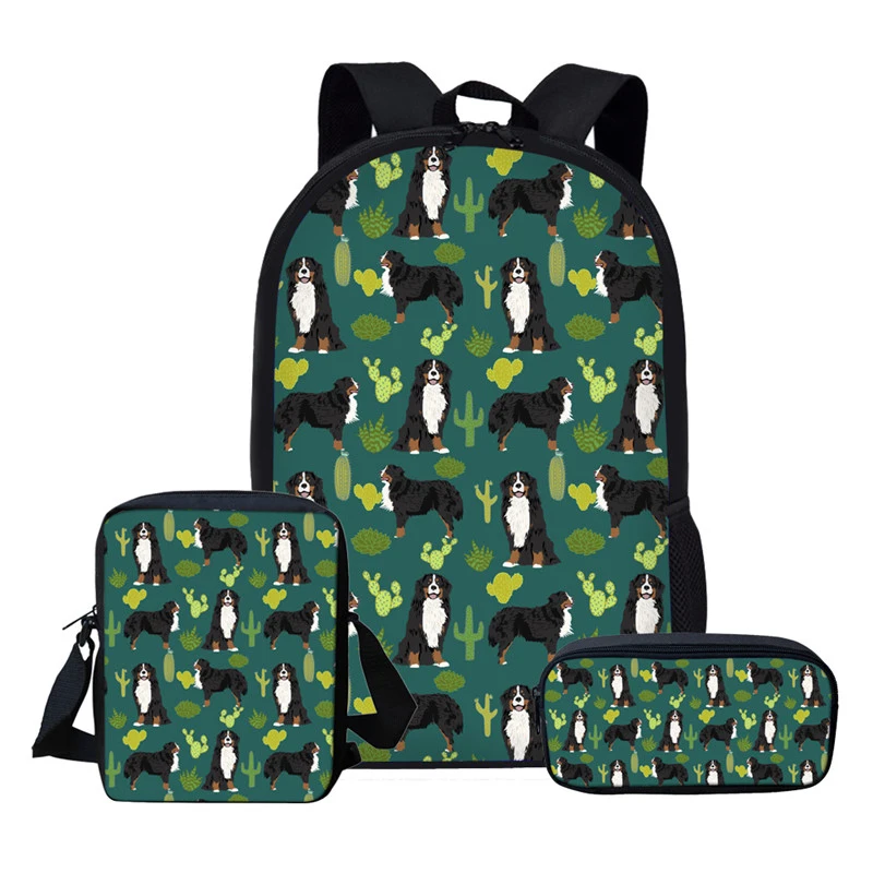 Children School Bags Set Bernese Mountain Dog Backpack Boy Girll School Bags Gift For Kids Backpacks mochila escolar