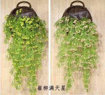 

Artificial Flower Artificial Flower Plastic Flower Rattan Strip Decoration Bar Store Green Vegetation Starry Wedding Flower