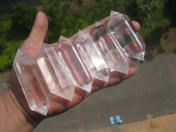 

00853 NATURAL CLEAR QUARTZ CRYSTAL DOUBLE POINT HEALING 6