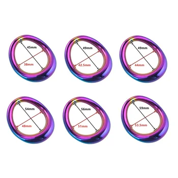 Rainbow penis bondage lock cock Ring Heavy Duty male metal Ball Scrotum Stretcher Delay ejaculation BDSM Sex Toy men 6