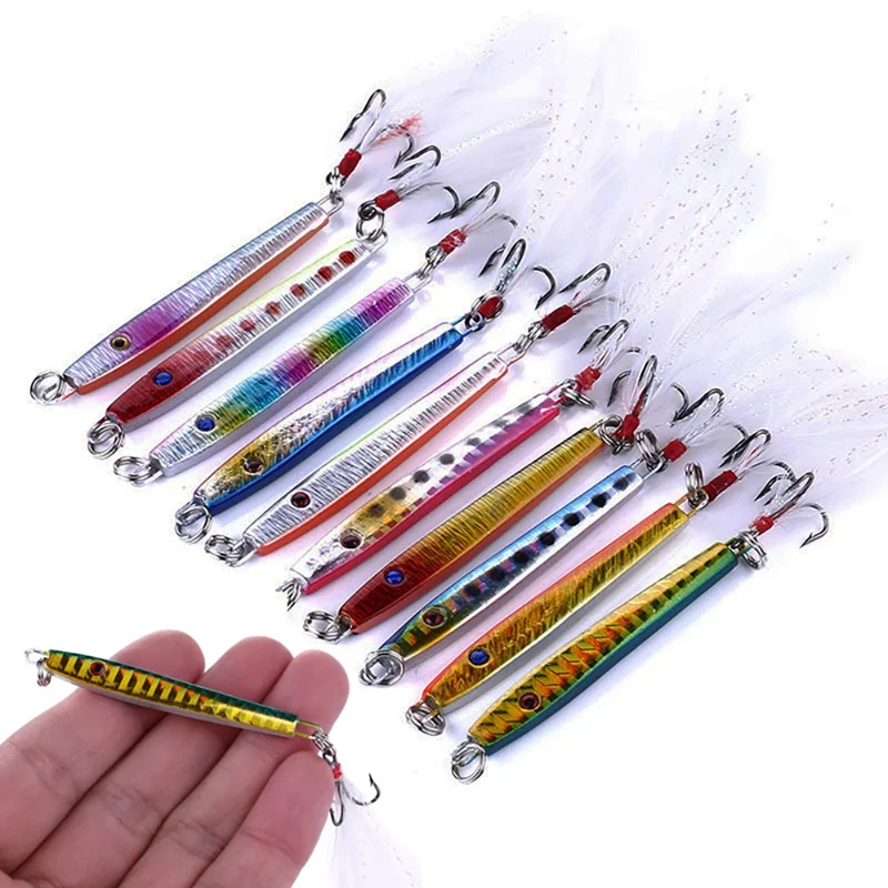  10pcs/set Fishing Lures Reusable Casting Jig Lure Fishing Hard Bait Isca Artificiais Pesca Sea Wobb