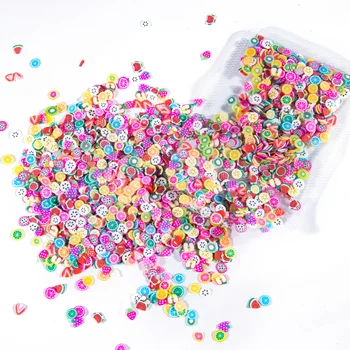 

1 Bag Mix Colorful Nail Art Decorations 3D Fruit Watermelon Slices Polymer Clay DIY Slice Designs Wheel Nails Sticker Glitter