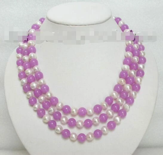 Envío Gratis> collar de blancas de púrpura de 3 de 17" - AliExpress