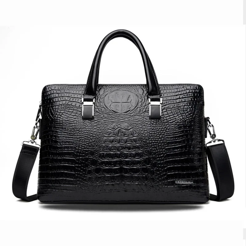 Promotions New Come Men's PU Leather Crocodile pattern Business Handbag Briefcase Messenger Shoulder Bag Handbags Wholesale