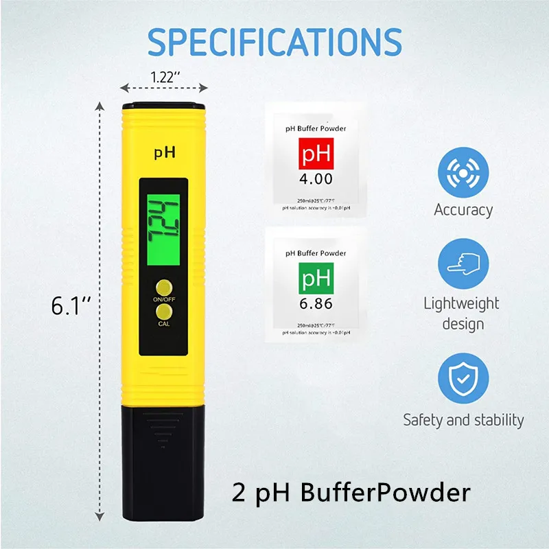 Water Tester PH Meter Water Quality Detector 2Pcs TDS Meter Digital Water Tester Digital 0.0-14.0 PH Meter Tester 0-9990ppm TDS&EC LCD Water Purity PPM Aquarium Filter