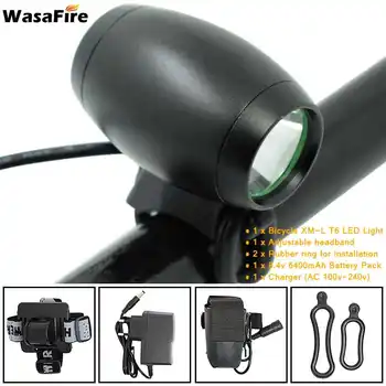 

2000lm Bike Light 3 Modes XM-L T6 LED Bicycle Headlight Cycling Lamp 6400mAh Battery Pack AC Charger luces para bicicleta