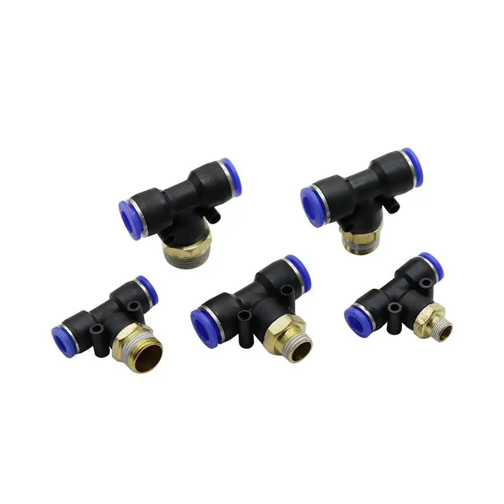 

Garden Irrigation 6/8/10/12mm OD Water Hose Pipe Slip Lock Tee Connector 1/8" 1/4" 3/8" 1/2" Male Thread Pneumatic Coumpling 2Pc