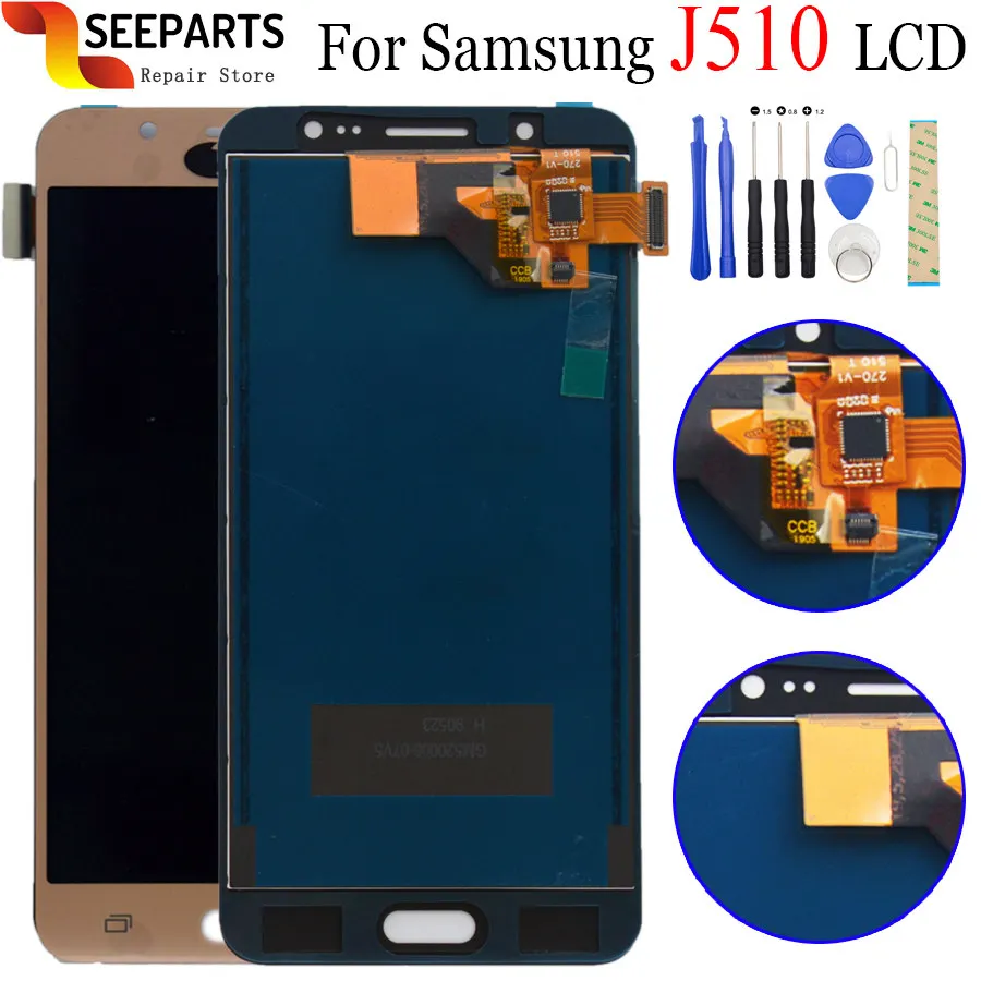 100% протестированный ЖК дисплей для Samsung J5 2016 SM J510F J510FN J510M J510Y J510G J510 + цифровой