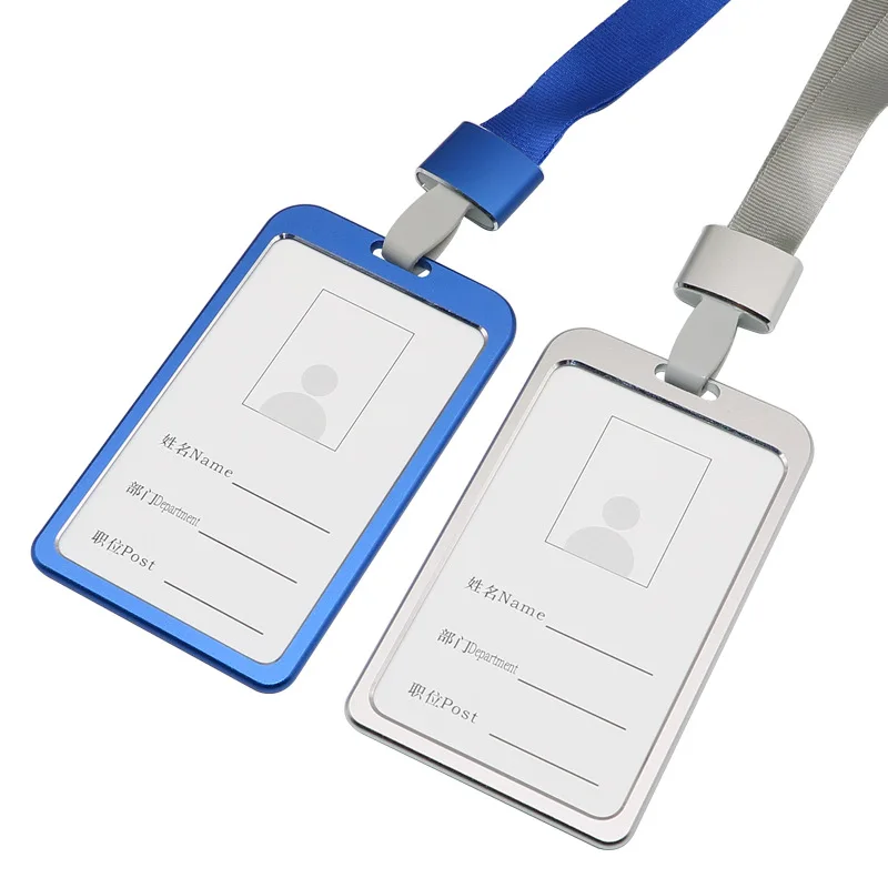 Tarjetero de Metal con cordón para tarjeta de paso, cubierta de paso de puerta para insignias, Clips, accesorios de oficina