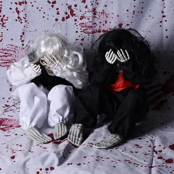 

New Halloween Decoration Bar KTV Decorative Shaking Crying Skull Ghost Weeping Girl House Back Room Horrible Trick Halloween Pro