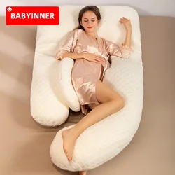 Oreiller de maternité en forme de U pour bébé, coussin de protection multi côtés amovible, Support de sommeil confortable 