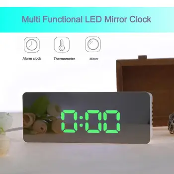 

Multi-function LED Digital Mirror Alarm Clock Desktop Clock Temperature Display Alarm Snooze Electronic Timer Table clock newst