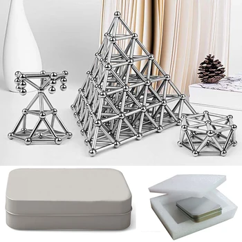 

Magnets Cube Magic Building Blocks Construction toys for Children Educational Bucky Magnetic Sticks Steel Balls Set Puzzle Toys