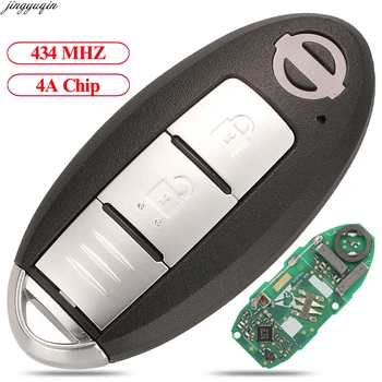 

Jingyuqin Remote Control Car Key 434mhz Hitag AES 4A/pcf7938x For Nissan Kicks Alarm 2 Button Smart Fob