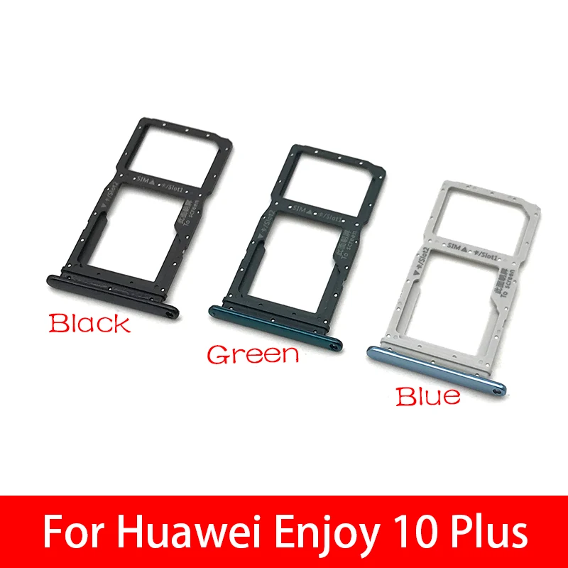 Лоток для sim-карты адаптер держателя слота аксессуары для huawei Enjoy 10 plus sim-карта синий черный зеленый