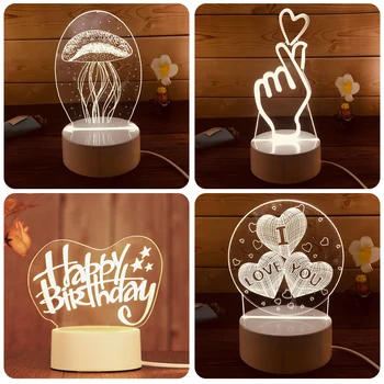 

New 3D LED Lamp Creative 3D LED Night Lights Novelty Illusion Night Lamp 3D Illusion Table Lamp For Home Decorative Light