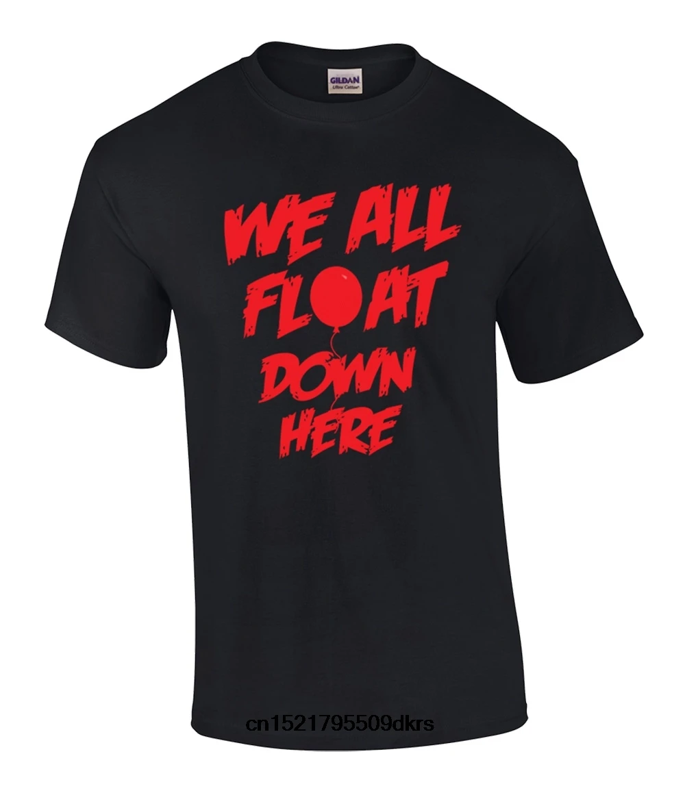 Мужская футболка We All Float Down Here Evil Clown с красным шаром-большая забавная новинка для