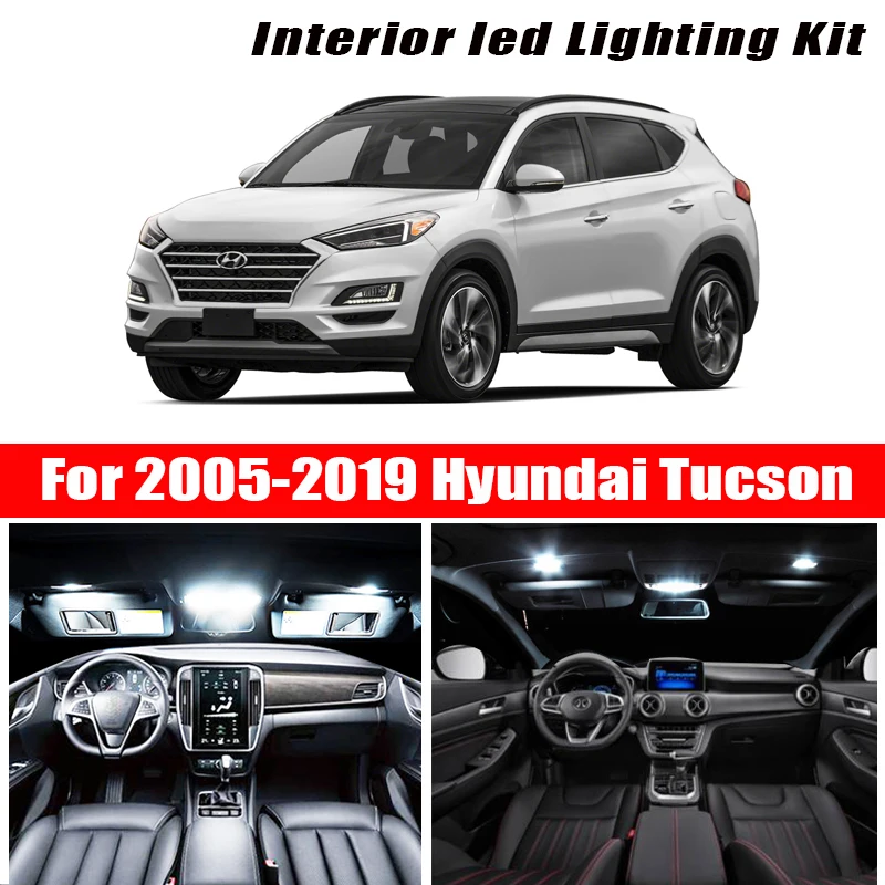 Для 2005 2019 Hyundai Tucson белые автомобильные аксессуары Canbus без ошибок светодиодный