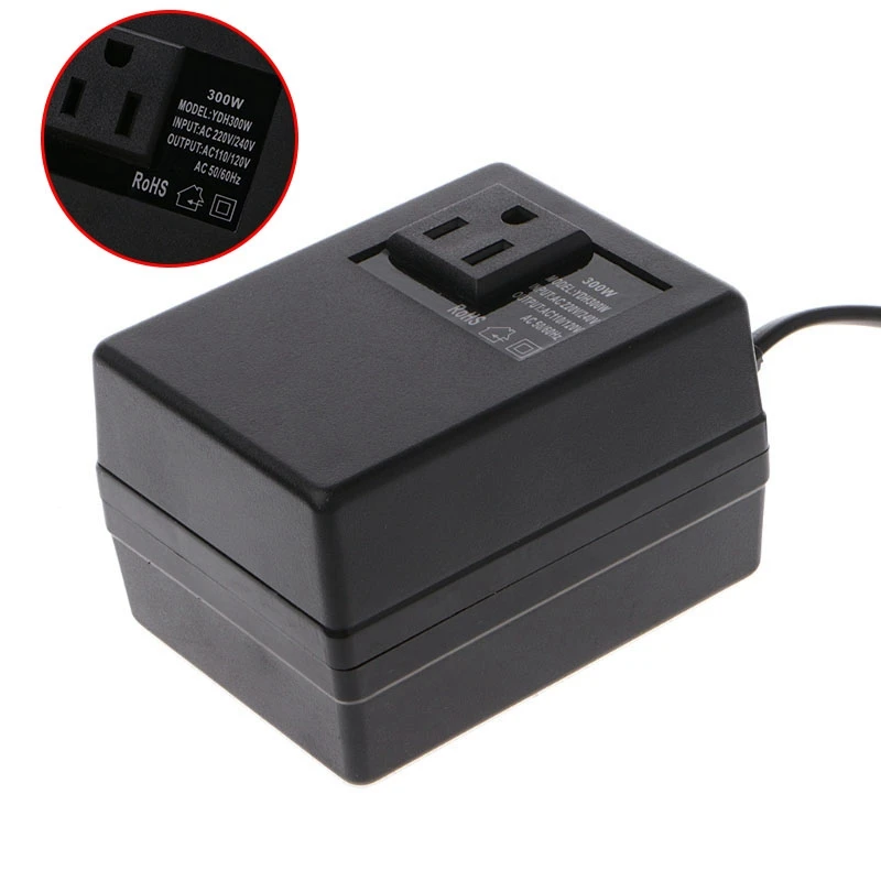 300W 220/240V To 110/120V Ac Step Down Travel Voltage Transformer Converter Us Plug
