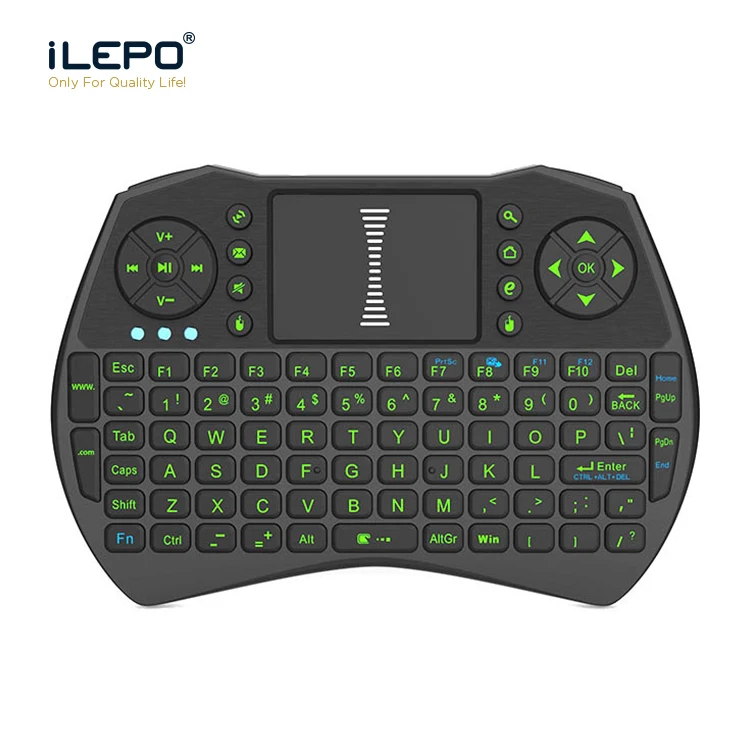 

ILEPO I9 2.4GHz Mini Wireless Air Mouse Greed Backlit Keyboard Touchpad Handheld for TV Android Smart Box PC Notebook fortnite