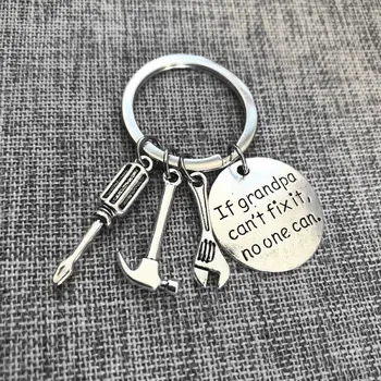 

2020 Creative Keychain If Grandpa Can't Fix It No One Can Keychain Tools Family Grandfather Granddad Key Chains Pendant Gifts