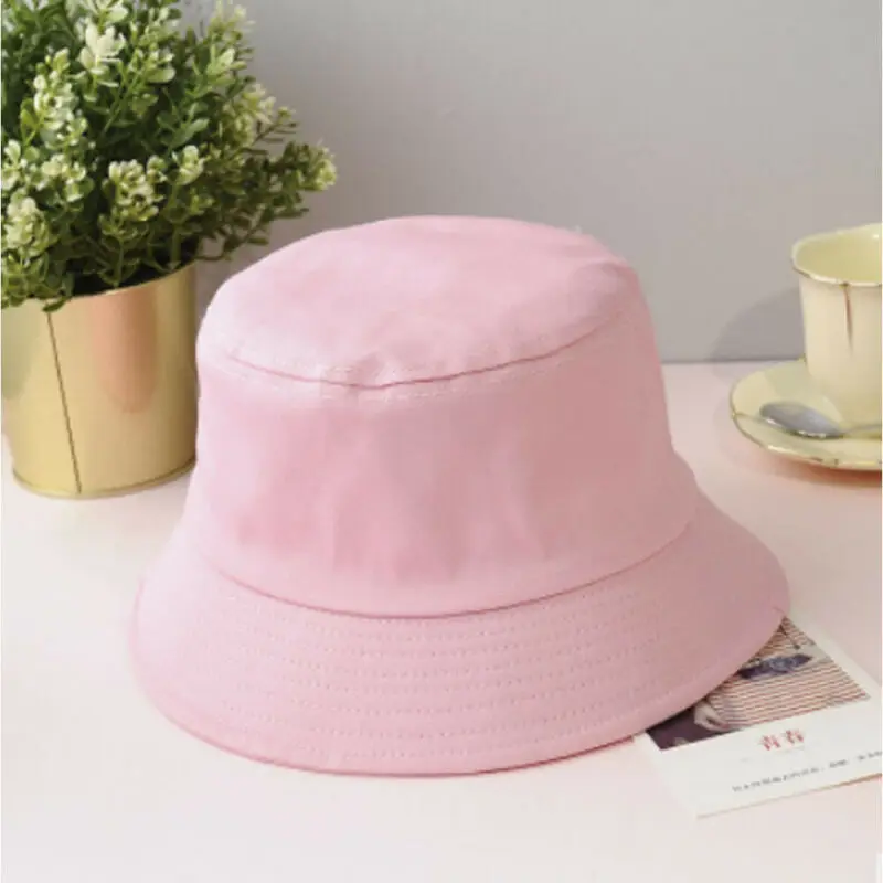Fashion Women Mother Kids Hat Solid Color Bucket Hat Summer Autumn Parent-child Hat White Pink Sky Blue Purple