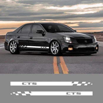 

1 Pair 2 PCS Vinyl Car Side Skirt Waist Line Sticker Decals Wraps For Cadillac CTS