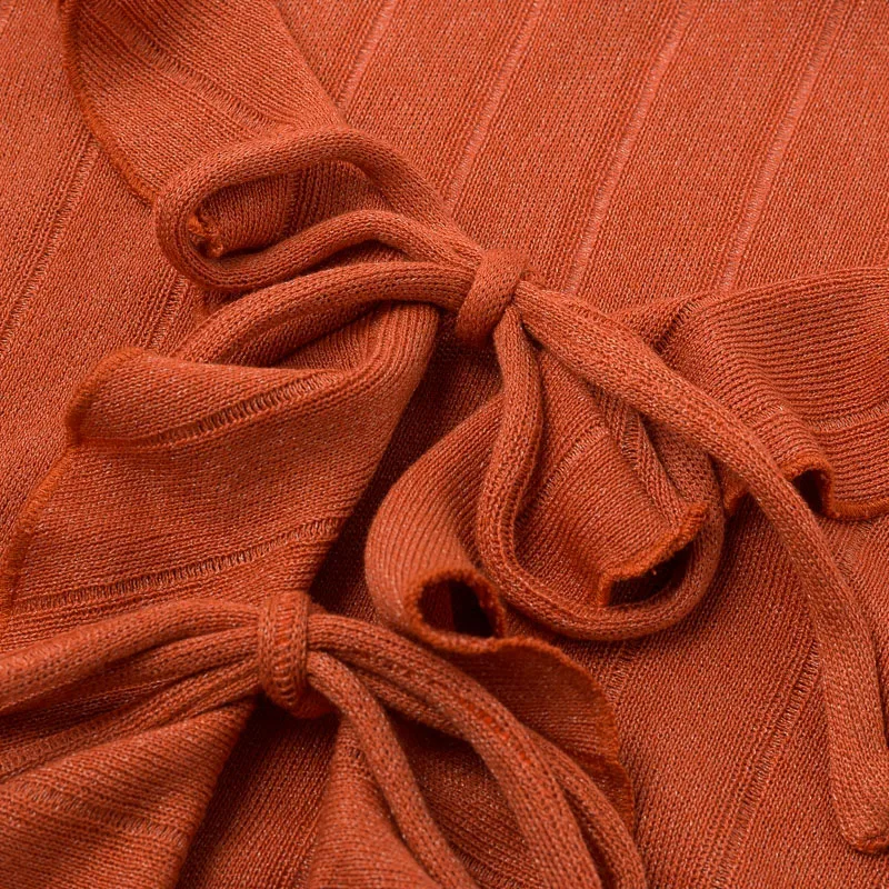 Conmoto ruffles сексуальная клубная кирпичная женская блузка Рубашки однотонные осень зима блузки рубашки трикотажные кружевные женские рубашки топы