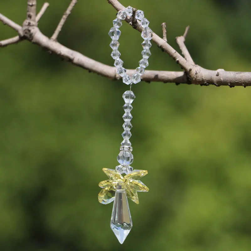 1 шт. Хрустальный висячий Ангел Suncatcher орнамент Радуга производитель люстра Защита от солнца Ловцы окна Рождественский Декор подарок