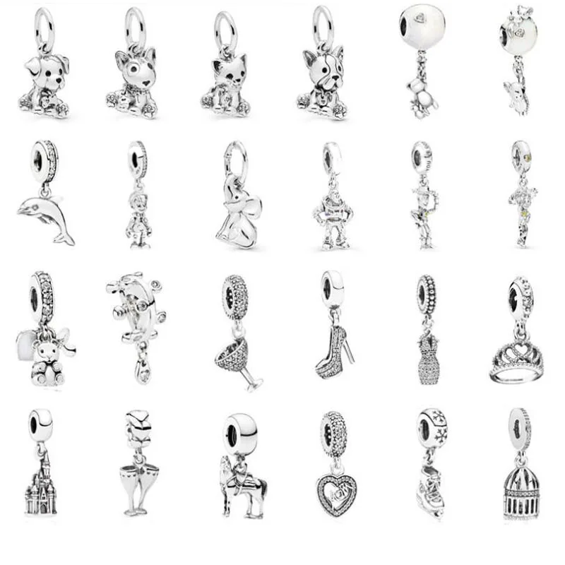 

Authentic 925 Sterling Silver Girl with Pigtails Bull Terrier Labrador Bulldog Puppy Charms Bead Bracelets Jewelry