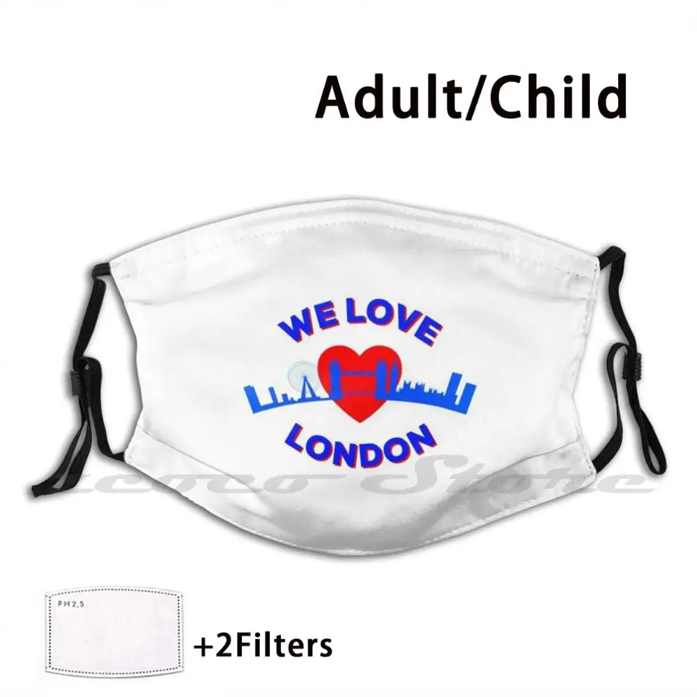 We Love London крутая маска для взрослых детей моющаяся Pm2.5 фильтр логотип творчество