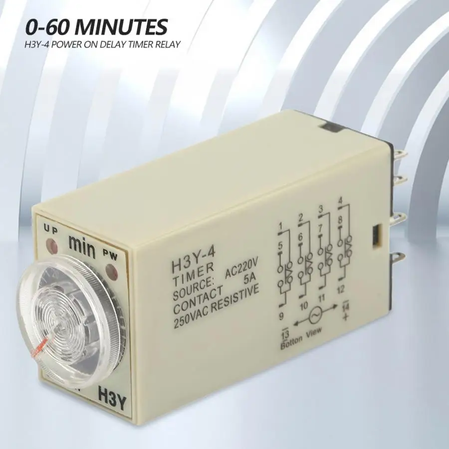 H3y-2 220 V 8 Pin AC minuterie temporisé Time Relay 30 m with base NEUF 