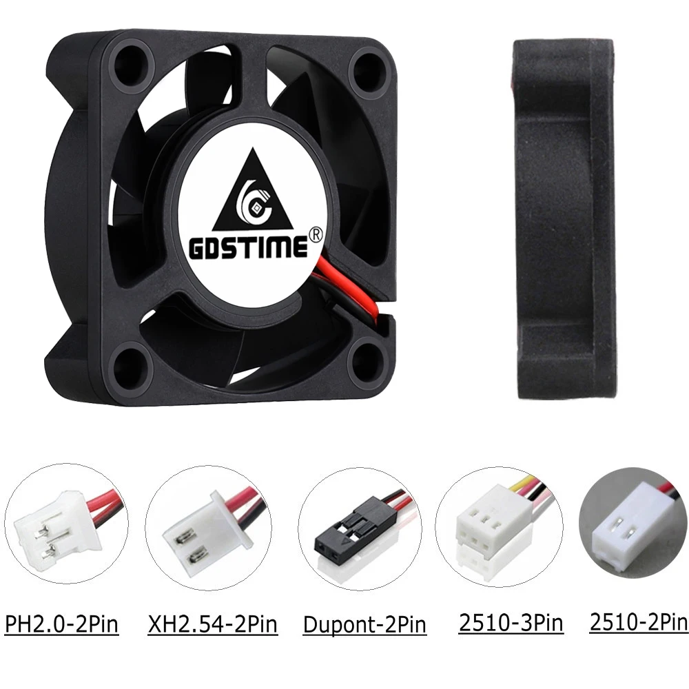 Gdstime-bola Dupla Mini Ventilador de Refrigeração 4010 Ventilador Axial 40 mm Cooler dc 5v 12v 24v 40x40x10 mm Impressora 3d Dvrnas Peças 2 - Imagem 3