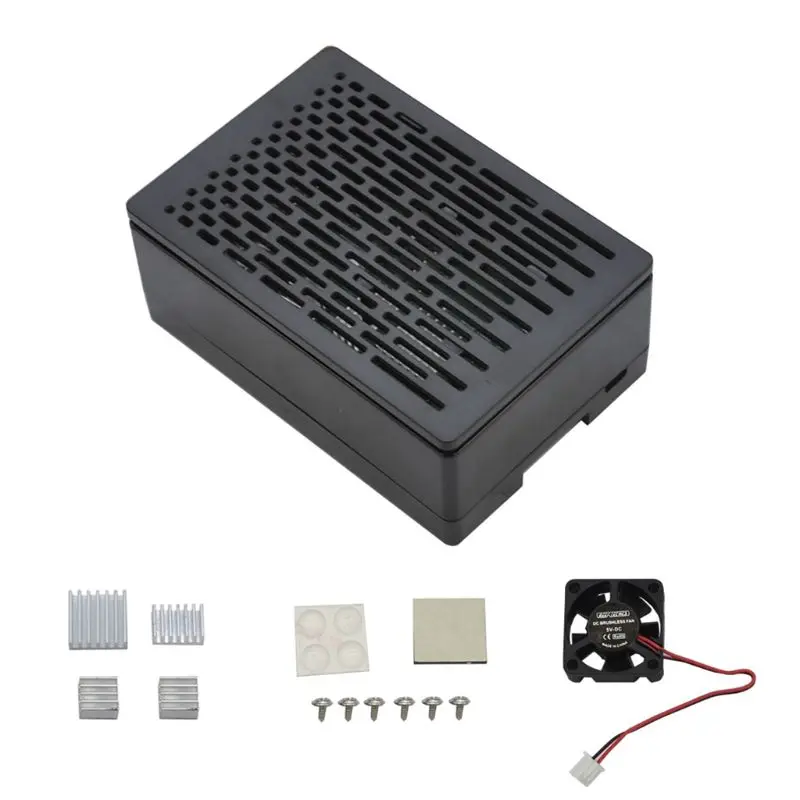 1 комплект ABS защитный чехол Корпус с охлаждающим вентилятором для Raspberry Pi 4B