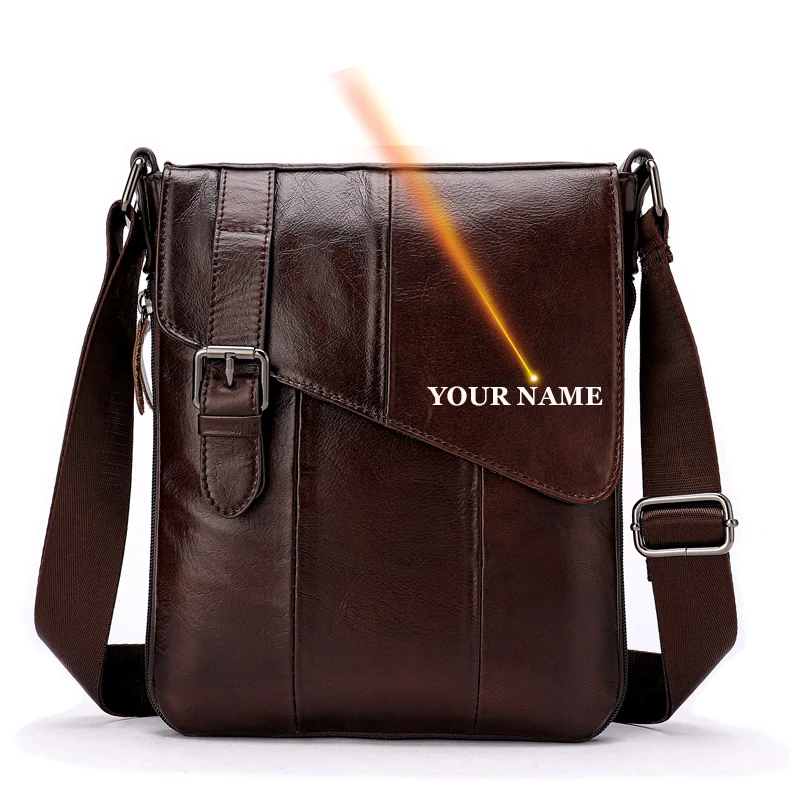 Messenger Bag MenS Shoulder Genuine Leather Bags Flap Small Male Man Crossbody Bags For Men Natural Leather Bag,8628coffee,China