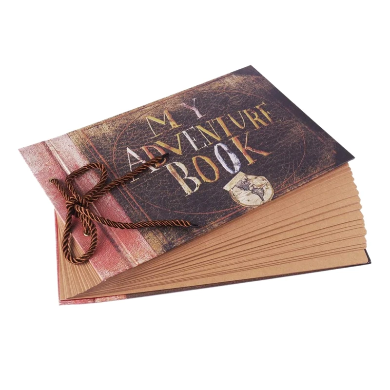 Handmade DIY Album Paste Vintage Tether Album My Adventure Book Up Family Scrapbook Photo