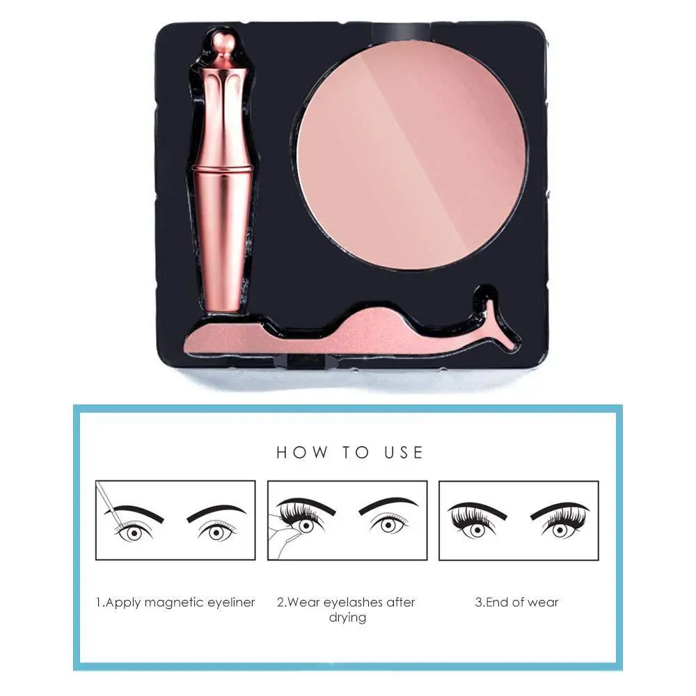 New Magnetic Liquid Eyeliner& Magnetic False Eyelashes& Tweezer Set Waterproof Long Lasting Eyeliner False Eyelashes Drop Ship