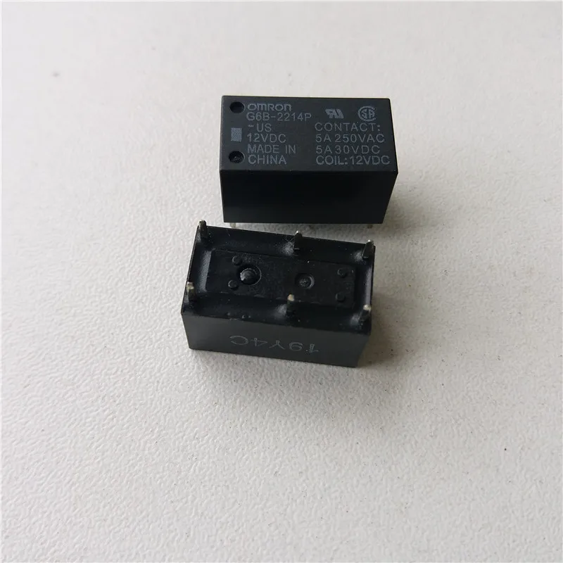 4 шт. Omron Реле G6B 2214P US 5VDC 12VDC 250В 5А 6 pin реле 5В/12В/24В DC реле|Реле| |
