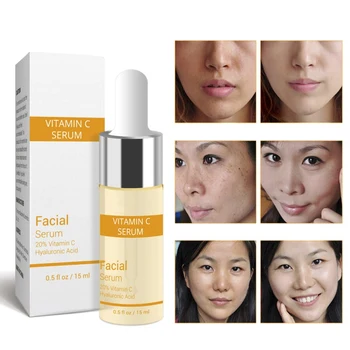 

Vitamin C Serum For Face With Hyaluronic Acid Best Anti Aging Freckle Removal Moisturizing Essence Brighten Facial Serum
