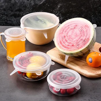 

12 unids/set cubierta Universal de silicona para mantener fresco tapas elásticas de silicona tapas para utensilios de cocina