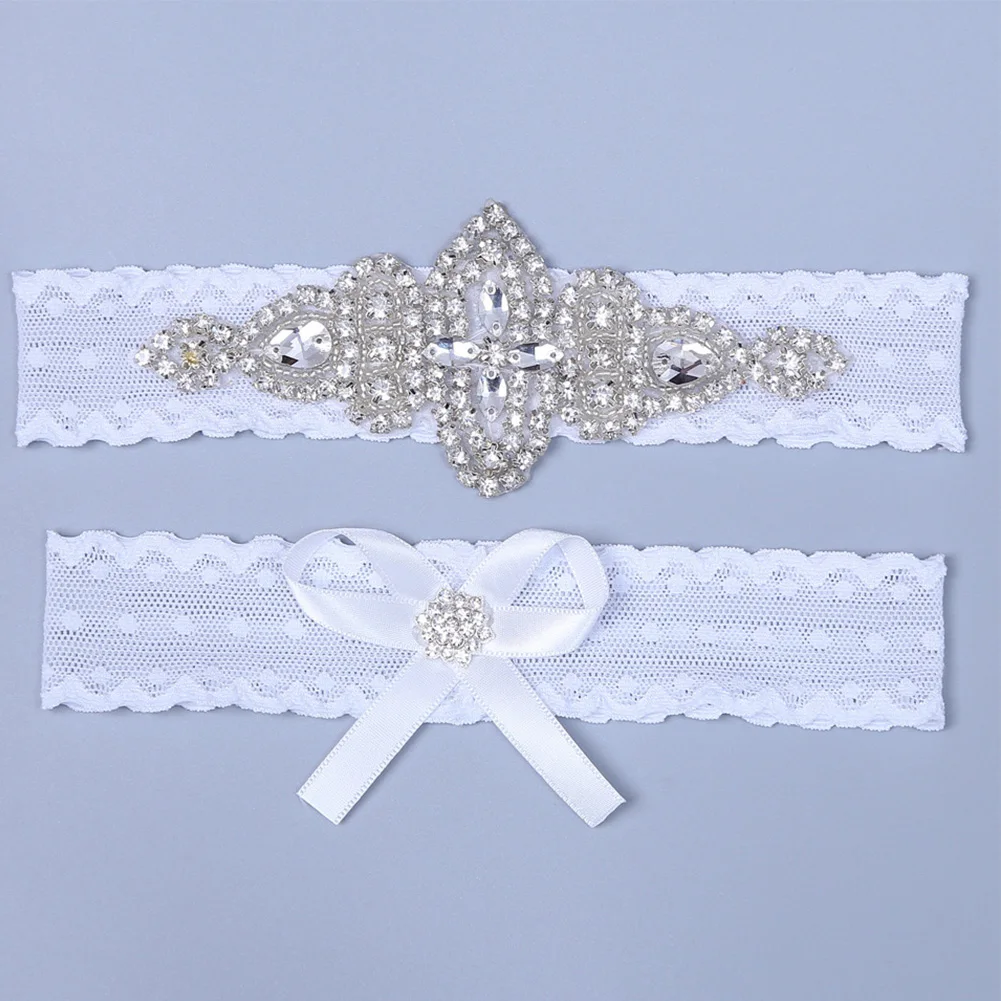 Изысканные элегантные удобные Свадебные украшения для ног, стразы, регулируемые свадебные подвязки, вечерние аксессуары, кольцо, сексуальное кружево