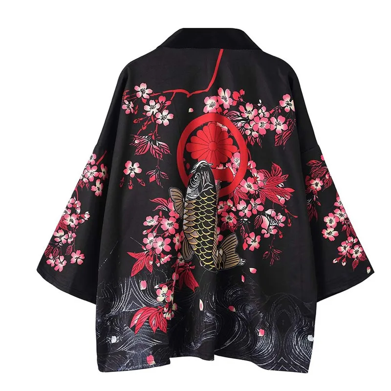 Японское кимоно, мужской халат, принт, пижама с драконом, большой размер, мужской летний халат с длинным рукавом,, модная одежда в азиатском стиле Харадзюку - Цвет: Kimono Style 5