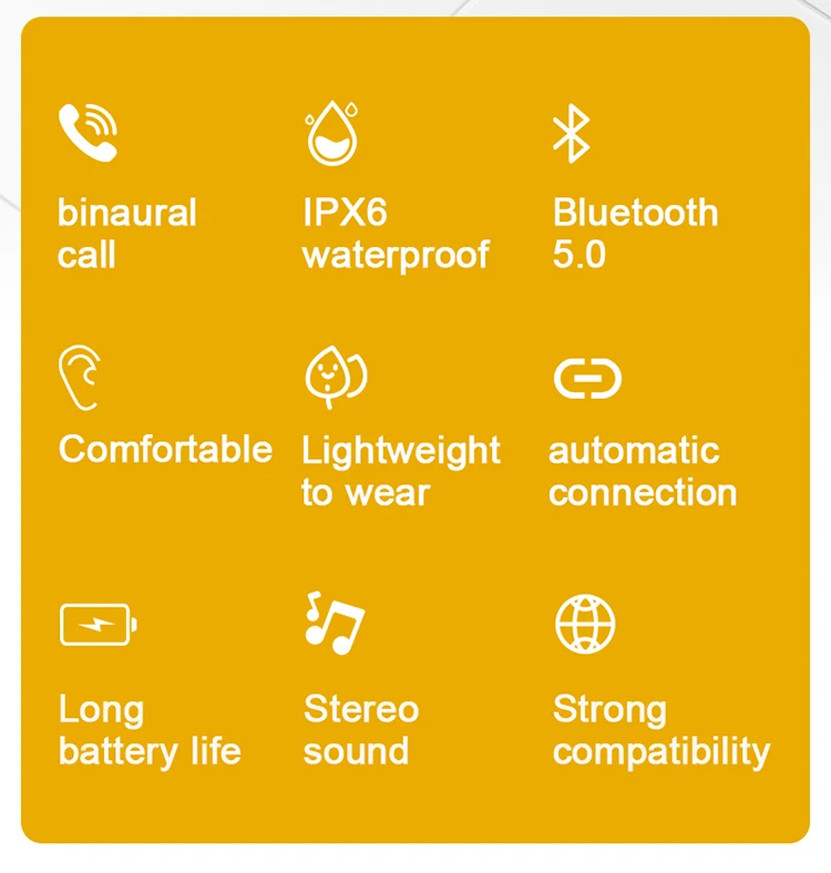 Bluetooth Wireless Headphones Earphones XG49 TWS Touch Control Waterproof Sports With Mic Headsets Earbuds For Xiaomi Iphone