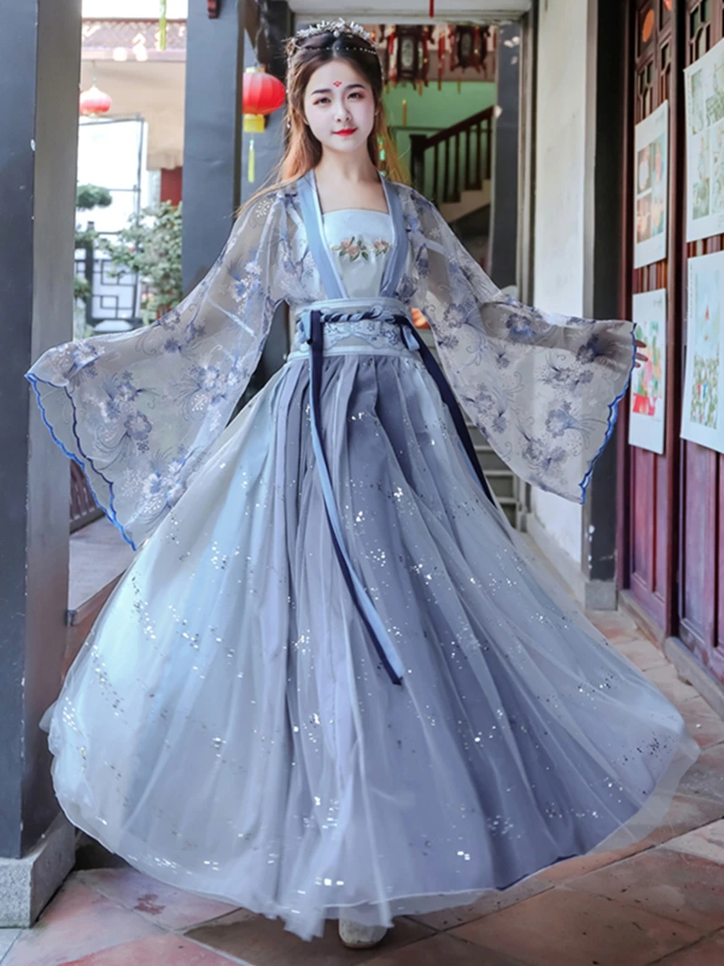 女性のための中国のダンスドレス 漢服の衣装 青 クラシック Aliexpress