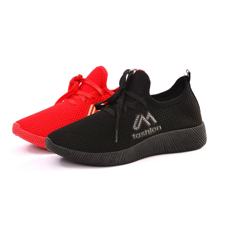 Г., новые дизайнерские весенние туфли на танкетке, красные, черные женские Сникеры на платформе повседневная женская обувь на плоской подошве из сетчатого материала для Woman36-40