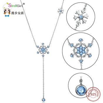 

925 Sterling Silver Snowflake Pendant Necklace with Shining Zirconia Diy2020 Women's Exquisite Jewelry Gift Factory Outlet